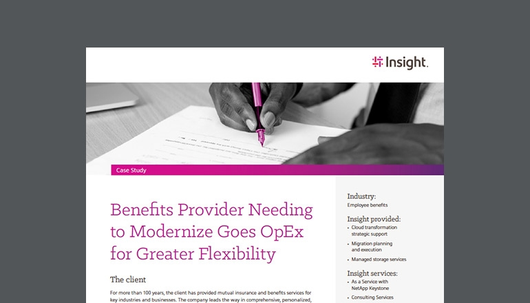 Article Benefits Provider Needing to Modernize Goes OpEx for Greater Flexibility Image