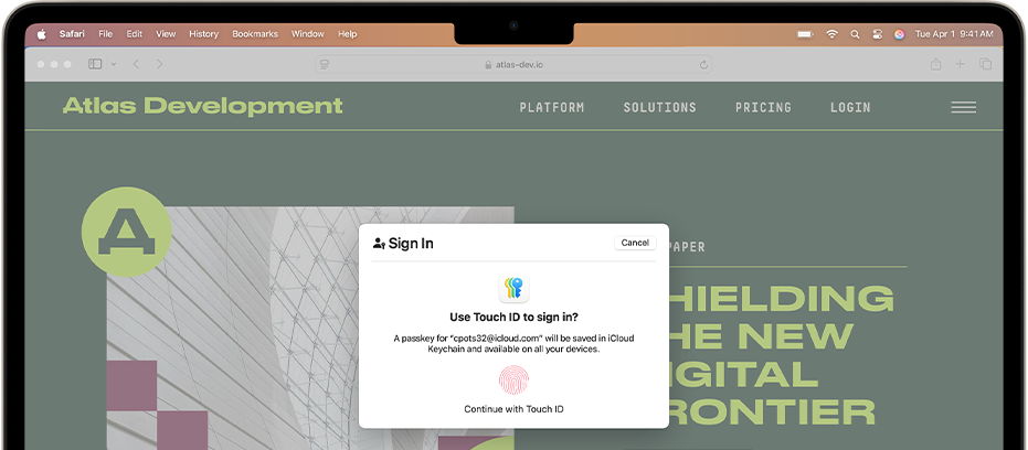 MacBook Security overlay