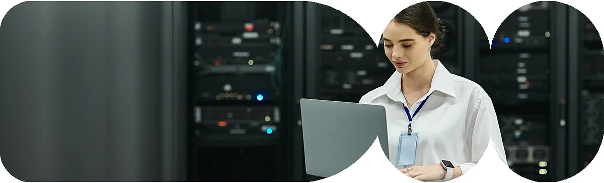 Girl with tablet at work.