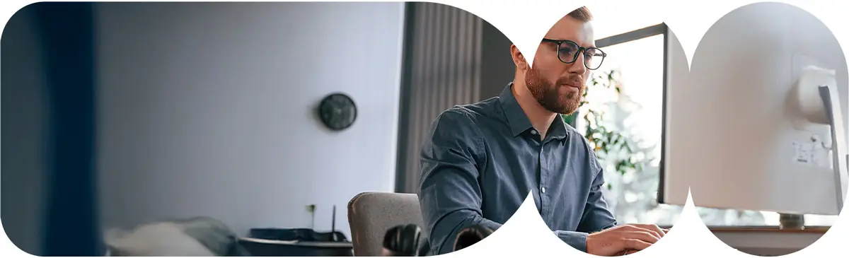 Guy on desktop