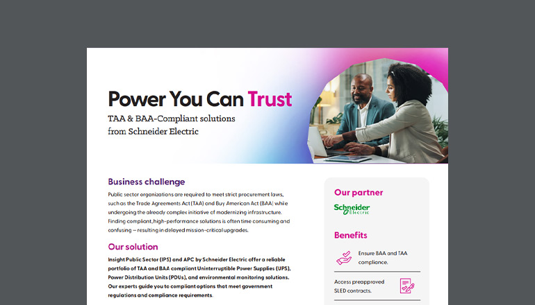Article Power You Can Trust: TAA and BAA Compliant Solutions for SLED Agencies Image