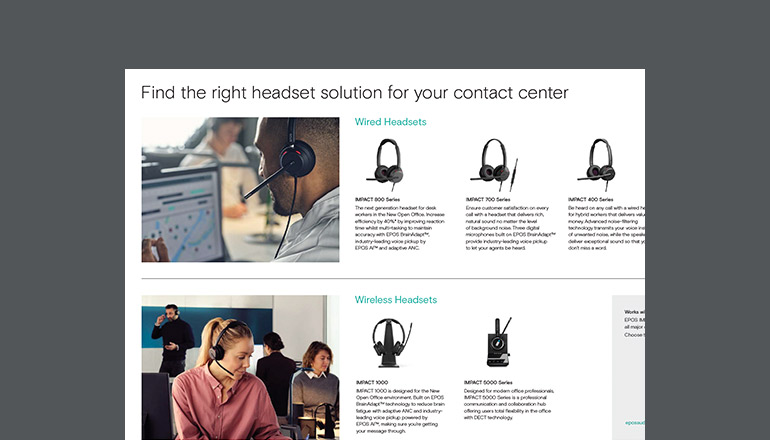 Article EPOS Headset Solutions for Your Contact Center Image