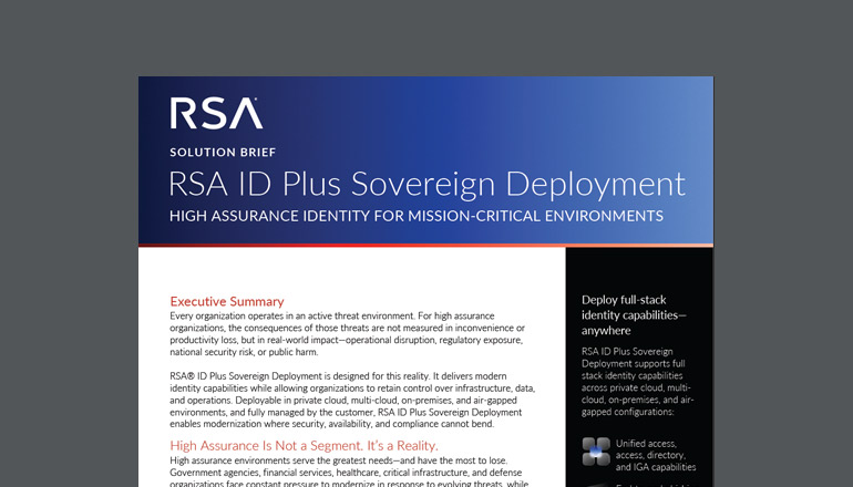 Article RSA ID Plus Sovereign Deployment Solution  Image