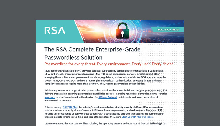Article The RSA Complete Enterprise-Grade Passwordless Solution Image