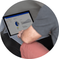 Finacial analsyt reviewing client data