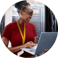 Safety and compliance officer looks at client data