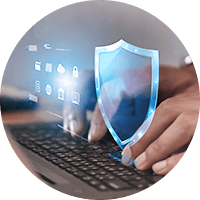 Person using a keyboard