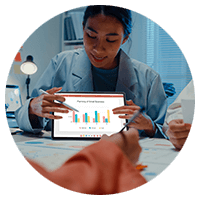 Woman using a Samsung tab