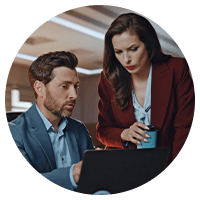 Teammates collaborating with each other