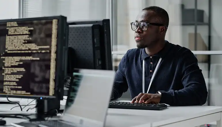 guy working on laptop