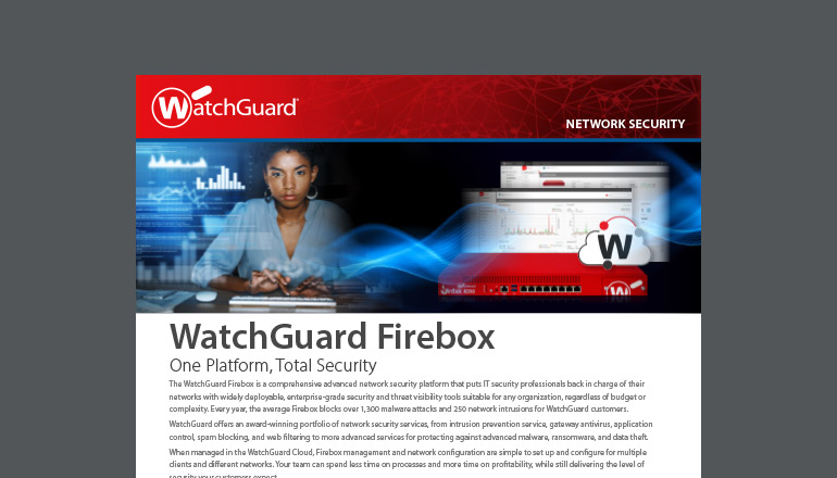 Article WatchGuard Firebox : Une seule plateforme,  une sécurité totale Image
