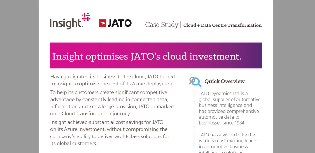 Article Jato: Insight Optimises Cloud Investment Image