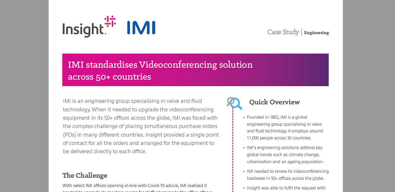 Article IMI standardises Videoconferencing solution across 50+ countries Image