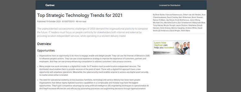 Article Top Strategic Technology Trends for 2021 Image