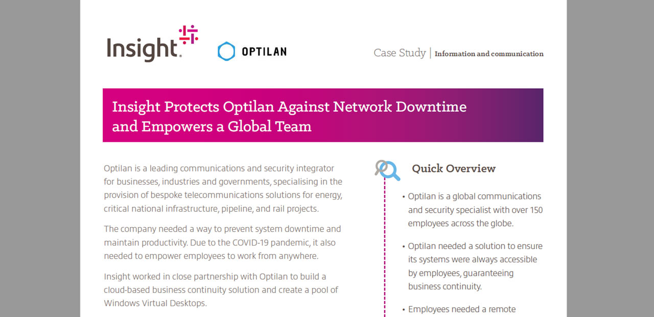 Article Insight Protects Optilan Against Network Downtime and Empowers a Global Team Image