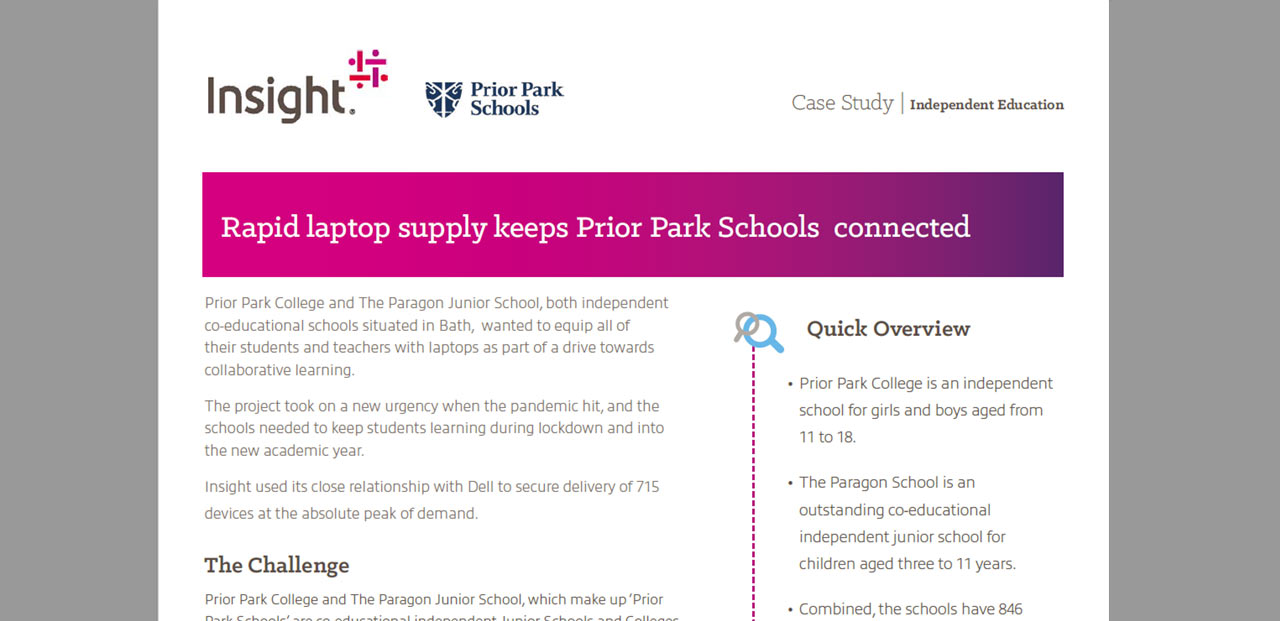 Article Rapid Laptop Supply Keeps Prior Park Schools Connected Image
