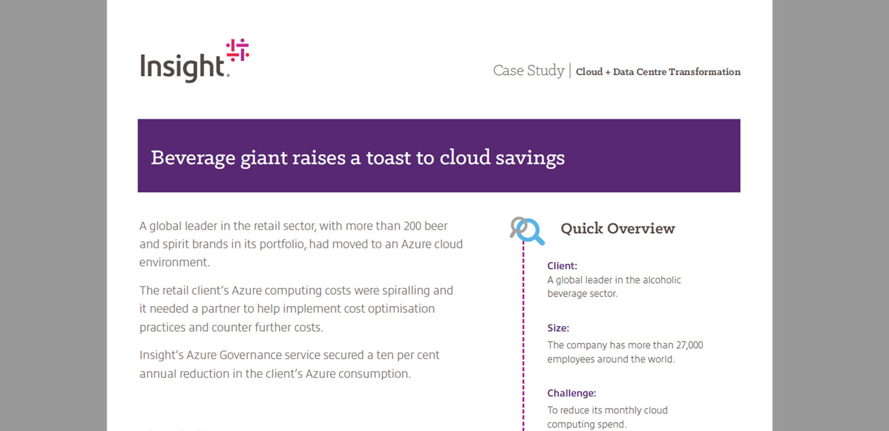 Article Beverage Giant Raises a Toast to Cloud Savings Image