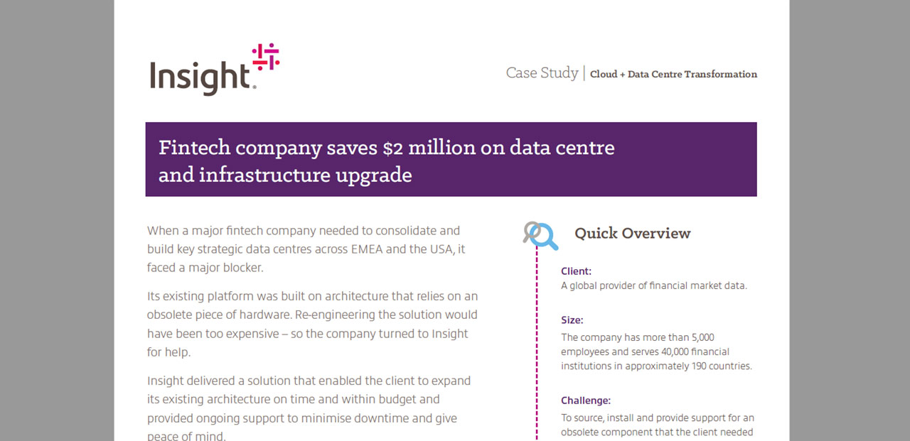 Article Fintech Company Saves $2 million on Data Centre and Infrastructure Upgrade Image