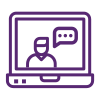 Purple laptop icon logo
