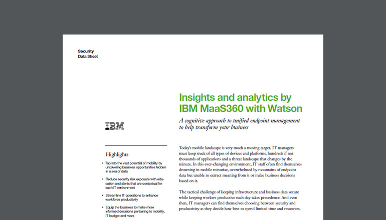 Article IBM MaaS360 with Watson: Insights & Analytics Image