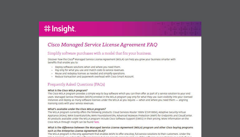 Article Cisco Managed Service License Agreement FAQ Image
