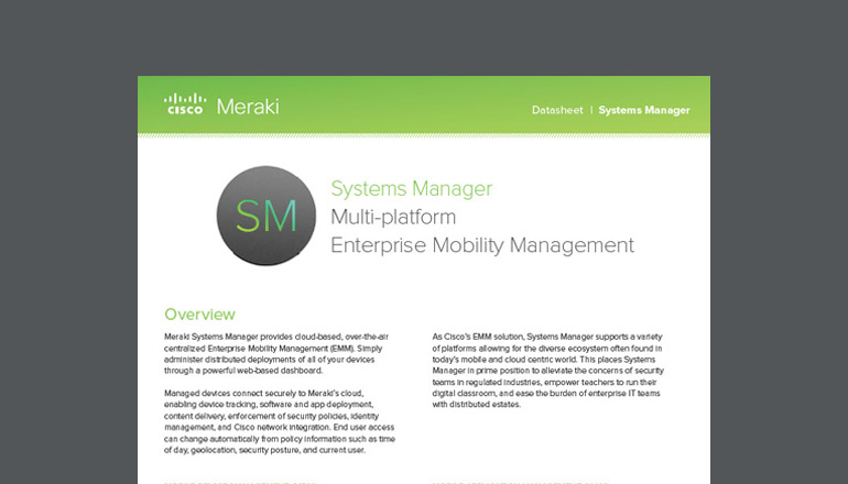 Article Cisco Meraki Systems Manager Platform Image
