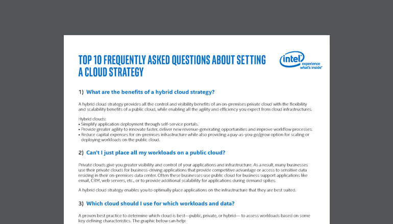 Article Top 10 Questions About Setting a Cloud Strategy Image