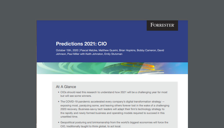 文章 Forrester: Predictions 2021: CIO  图像