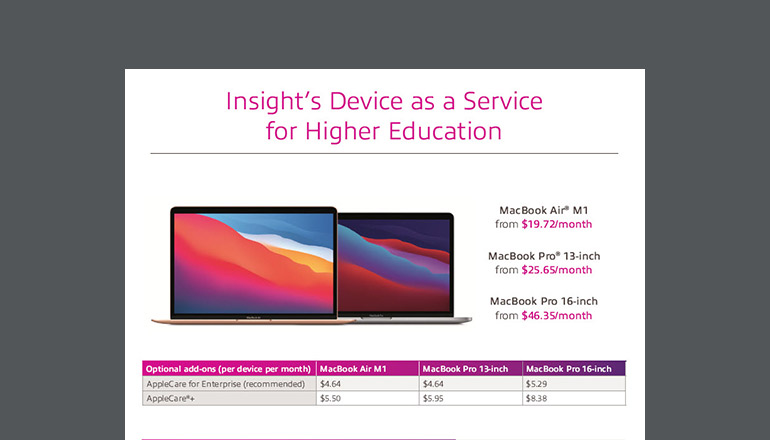 Article Apple Laptop Devices | Insight’s Device as a Service for Higher Education  Image