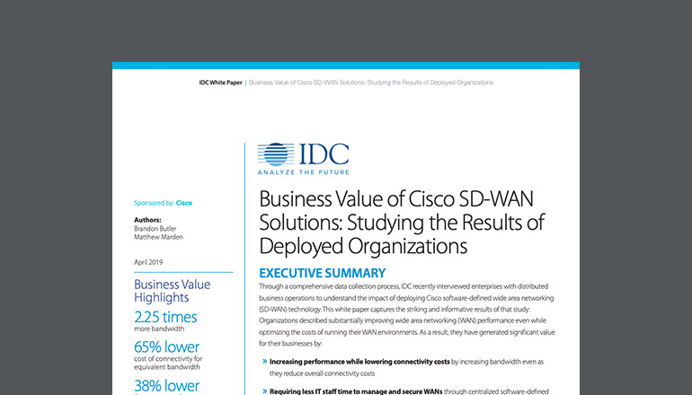 Article Business Value of Cisco SD-WAN Solutions  Image