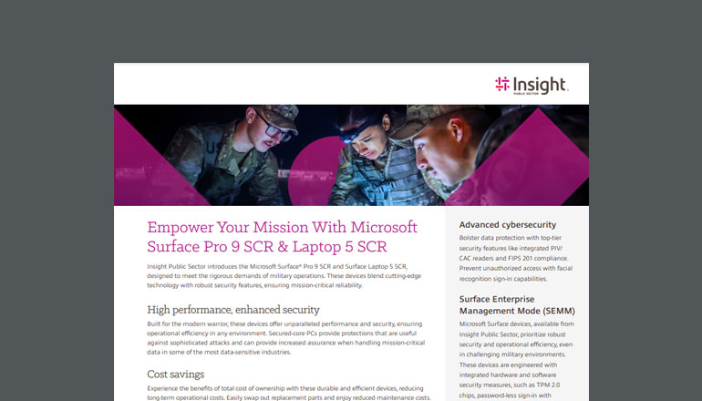 Article Empower Your Mission with Microsoft Surface Pro 9 SCR & Laptop 5 SCR Image
