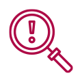 Magnifying glass risk icon
