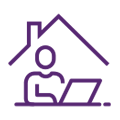 Hybrid work and work from home icon