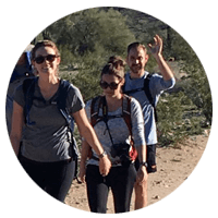 Insight teammates on a hike