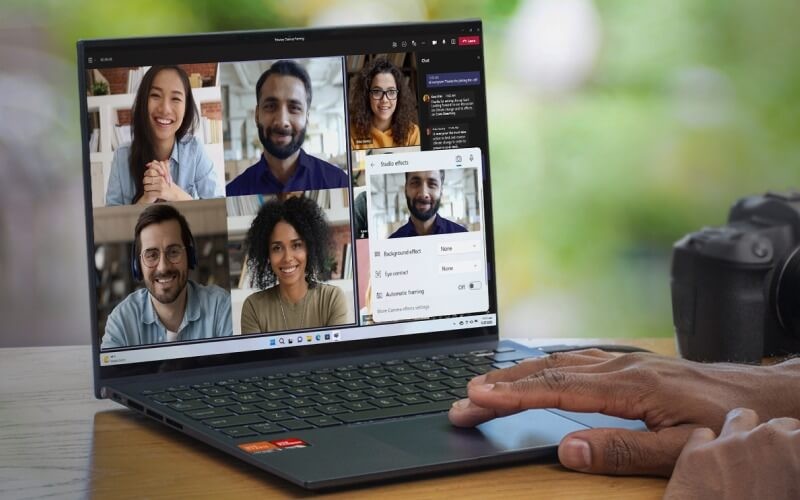 laptop screen showing video conference