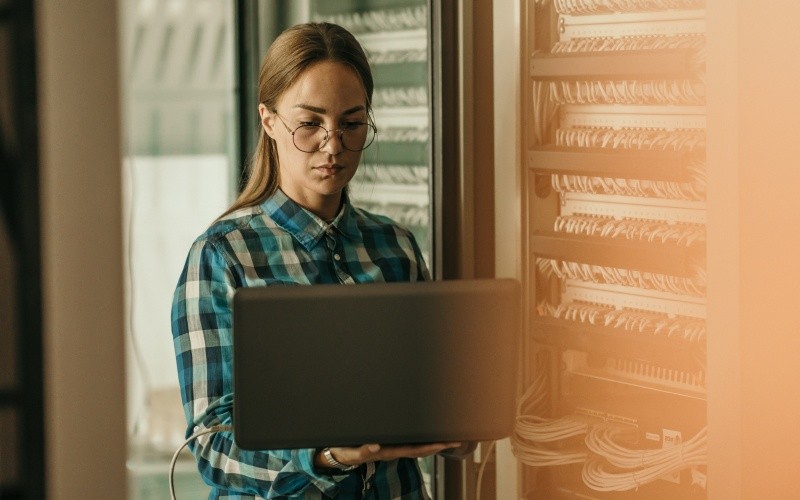 engineer with laptop