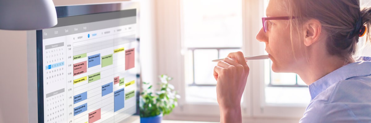 App on mobile phone for time organization