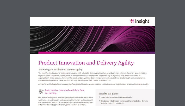 Product Innovation and Delivery Agility Thumbnail of datasheet available to download below