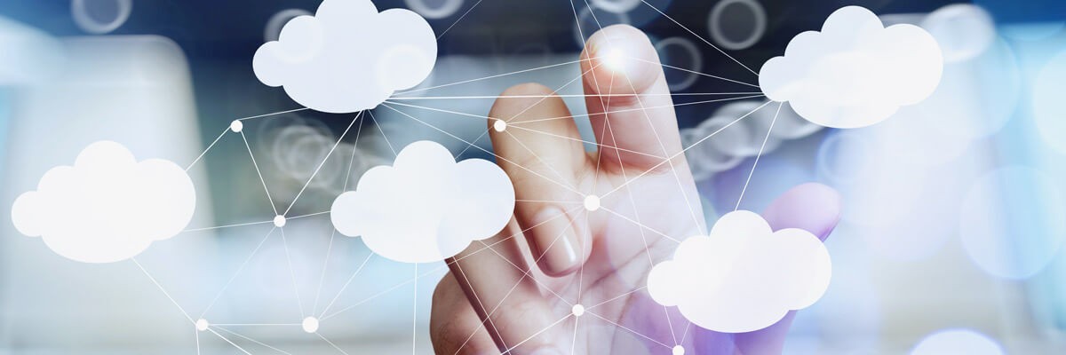 Insight offers multicloud deployments, to meet demand as more and more enterprises make the move and try to benefit. Close up of hand on laptop computer with many cloud application offerings