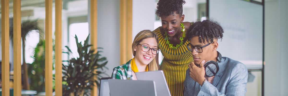 People working on a laptop