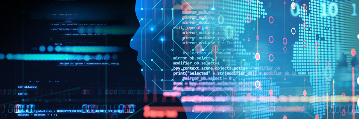 Abstract concept of AI overlayed on tablet device and city