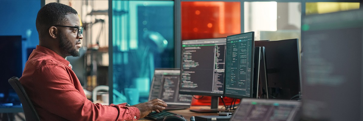 Developer working at workspace