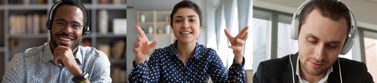 Four Trends Shaping the Future of Work Smiling woman collaborates with remote teammate through video communications application. Remote worker morale, teammate morale, improve team morale