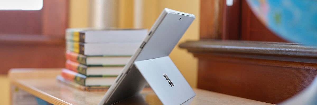 Teacher and student using Samsung display