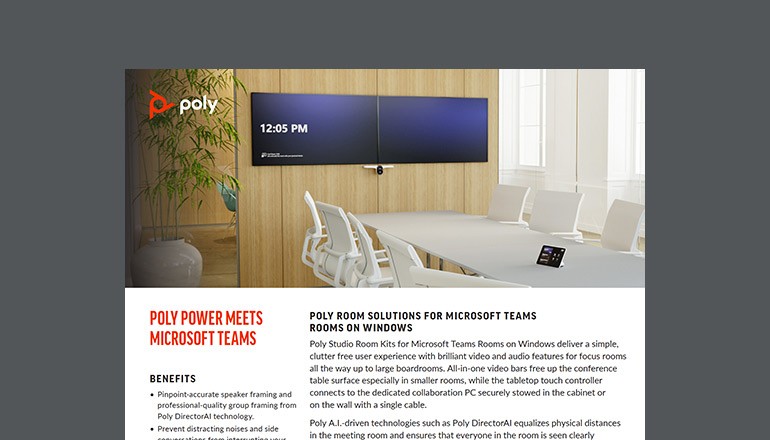Poly Power Meets Microsoft Teams Thumbnail of datasheet available to download below