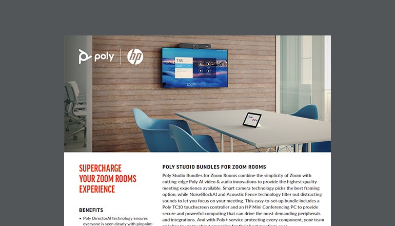 Poly Studio Bundles for Zoom Rooms Thumbnail of datasheet available to download below