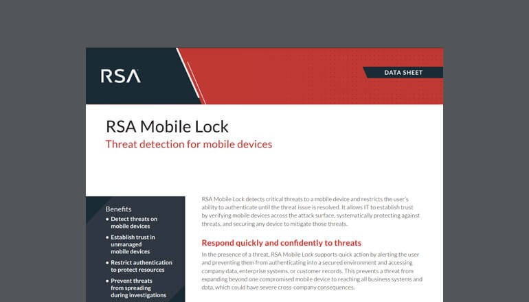 RSA Mobile Lock Thumbnail of datasheet available to download below