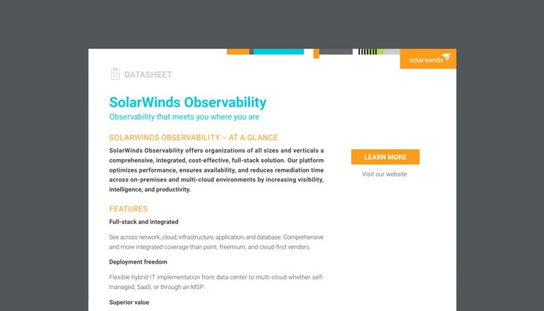 Cover of SolarWinds asset available to download below.
