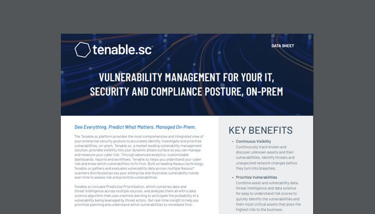 Vulnerability Management for Your IT, Security and Compliance Posture, On-Prem Thumbnail of asset available to download below