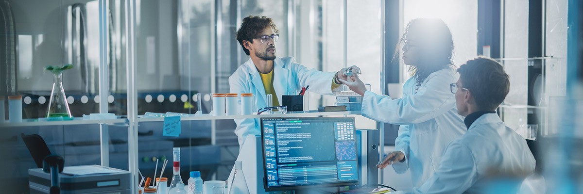 Users in lap room with digital technology